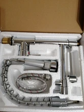 Kitchen Faucet Pull-Out Chrome-Spring Mixer Dual-Spout Single-Handle 360-Rotation Side-Sprayer