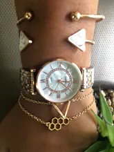 5 uds. De relojes de pulsera de cuarzo de lujo para mujer, reloj de pulsera clásico con diamantes de imitación, joyería superior, banda de acero dorado rosa