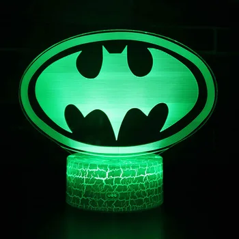

Superhero Night Lights Batman Logo Model LED Lamp Kids Bedroom Decoration Batman Lights With Remote Control For Kids Christmas