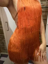 Tobinoone borla Vestidos de verano Mujer cuello Halter con espalda descubierta de Club Mini vestido Sexy vendaje con flecos Bodycon vestido de fiesta Vestidos