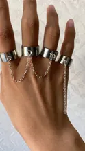 Anillo de Cruz de Hip Hop Retro Punk para hombre y mujer, cadena ajustable de dos eslabones, joyería gótica, 2021