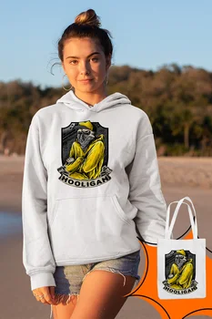 

Angemiel Wear Hooligan White Women 'S Hooded Sweatshirt Bags Kombin