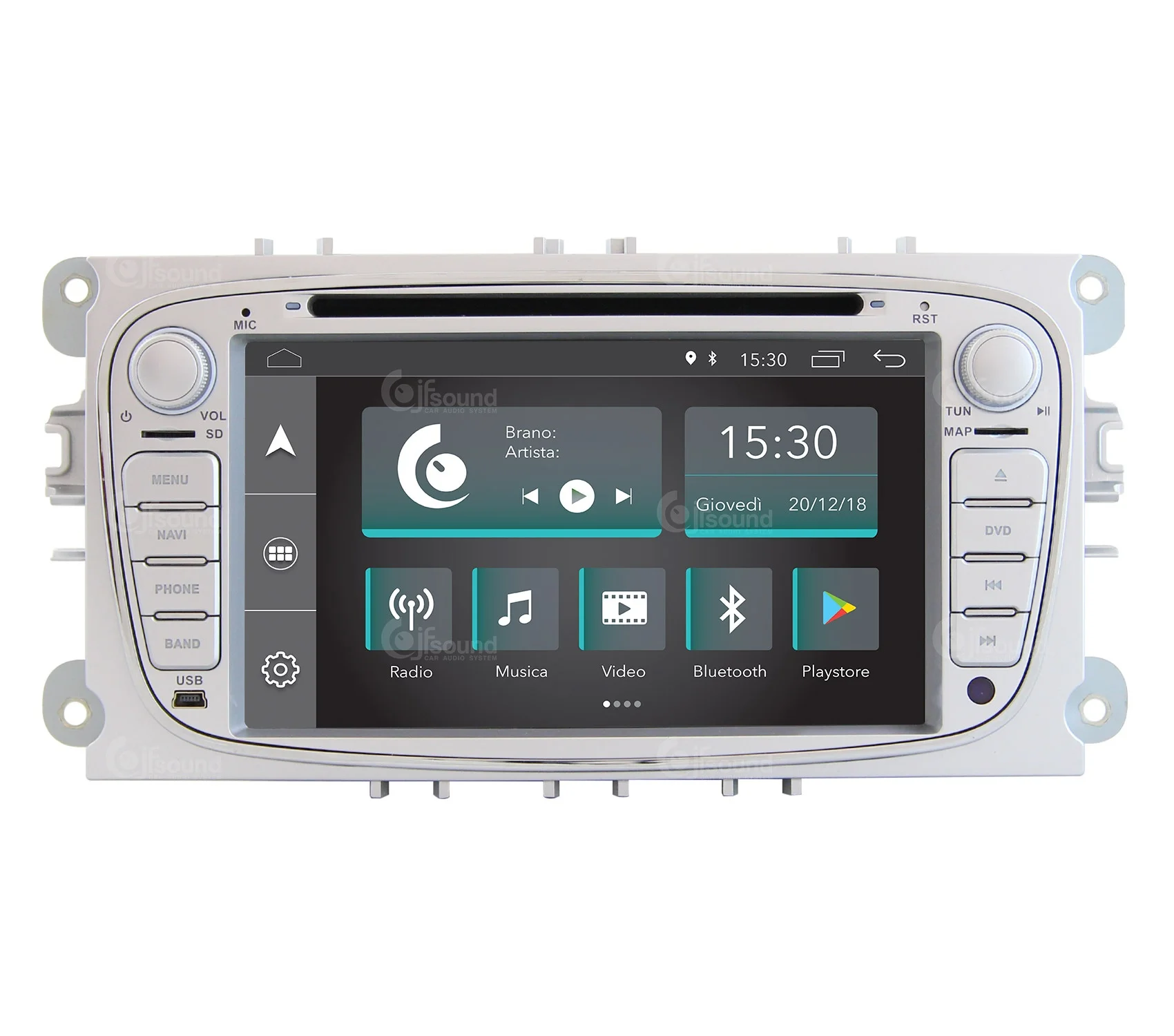 Автомобильное радио Ford Android Gps Bluetooth Wifi DAB Usb Full Hd сенсорный дисплей 7 дюймов |