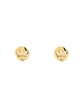 

Earrings Gold Girl round Crown openwork matte and shimmer (9kts)