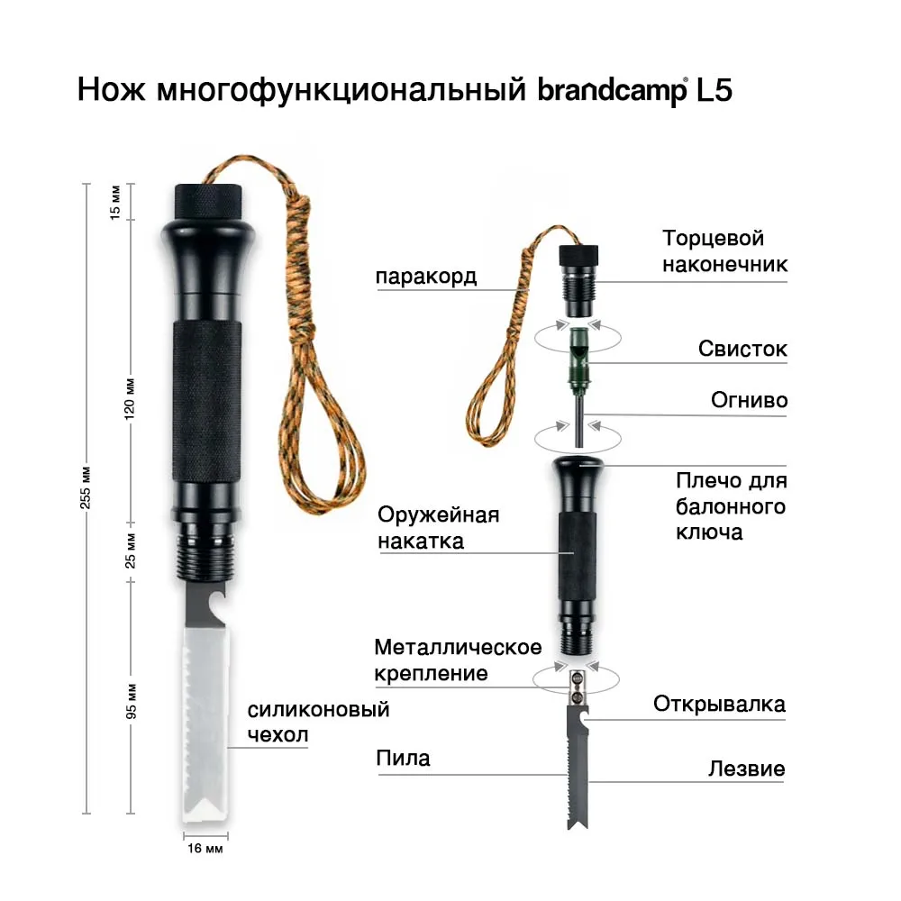 Многофункциональная лопата "Brandcamp" модель L5