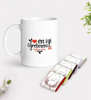 

Personalized Best Teacher White Mug and Chocolate Gift Seti-6