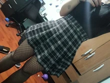 Plaid Skirt Pleated Harajuku School-Girl High-Waist Korean Plus-Size Women Zipper Sexy