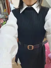 Camiseta blanca con chaleco y Chaleco de punto para mujer, blusa de estilo occidental de dos piezas, modelos de otoño e invierno, producto coreano nuevo