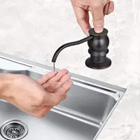 Samodra Liquid Soap Dispensers กับหลอดทองเหลืองหัวปั๊มสำหรับห้องครัวอุปกรณ์เสริมโลหะวาล์วตรวจสอบสีดำ Dispenser สบู่ 4