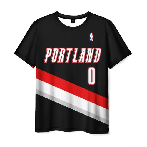 Мужская футболка 3D Форма Portland Trail Blazers чёрная | одежда