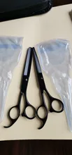 Tijeras profesionales japonesas de acero 440, juego de 6 pulgadas de pelo negro, corte de peluquero, corte de pelo, tijeras de peluquería