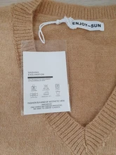 Pullover Vest Sweater Knitted Pink Winter Women Warm Girls Autumn V-Neck Casual New