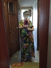 Robe Maxi-Dress Short-Sleeve Printed VONDA Bohemian Female Plus-Size Casual Womens Summer