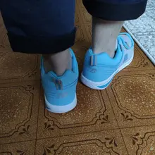 Zapatillas de deporte de cuero sintético para mujer, zapatos informales transpirables planos para correr