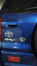 Etiqueta engomada del coche fresco diseño pata 3D perro Animal oso gato huellas de patas huella 3M pegatina pegatinas para coche de plata rojo oro rojo con oro rojo
