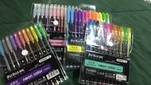 12 unids/set juego de bolígrafos de Gel de brillo bolígrafos para la escuela Oficina libro para colorear para adultos revistas dibujo garabatos arte marcadores de pluma de promoción