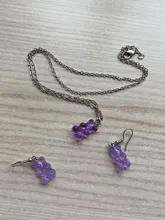 Womens Earrings Jelly Gummy Hanging Statement-Minimalist Purple Cute Multicolor