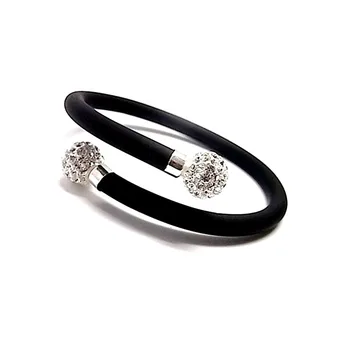

Law silver bracelet open 925m rubber imitation stones [AA9902]