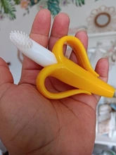 Cepillos dentales de entrenamiento de silicona para bebé, sin BPA, forma de plátano, mordedor seguro, juguetes para morder, anillo de dentición, regalo para mordedor de bebé