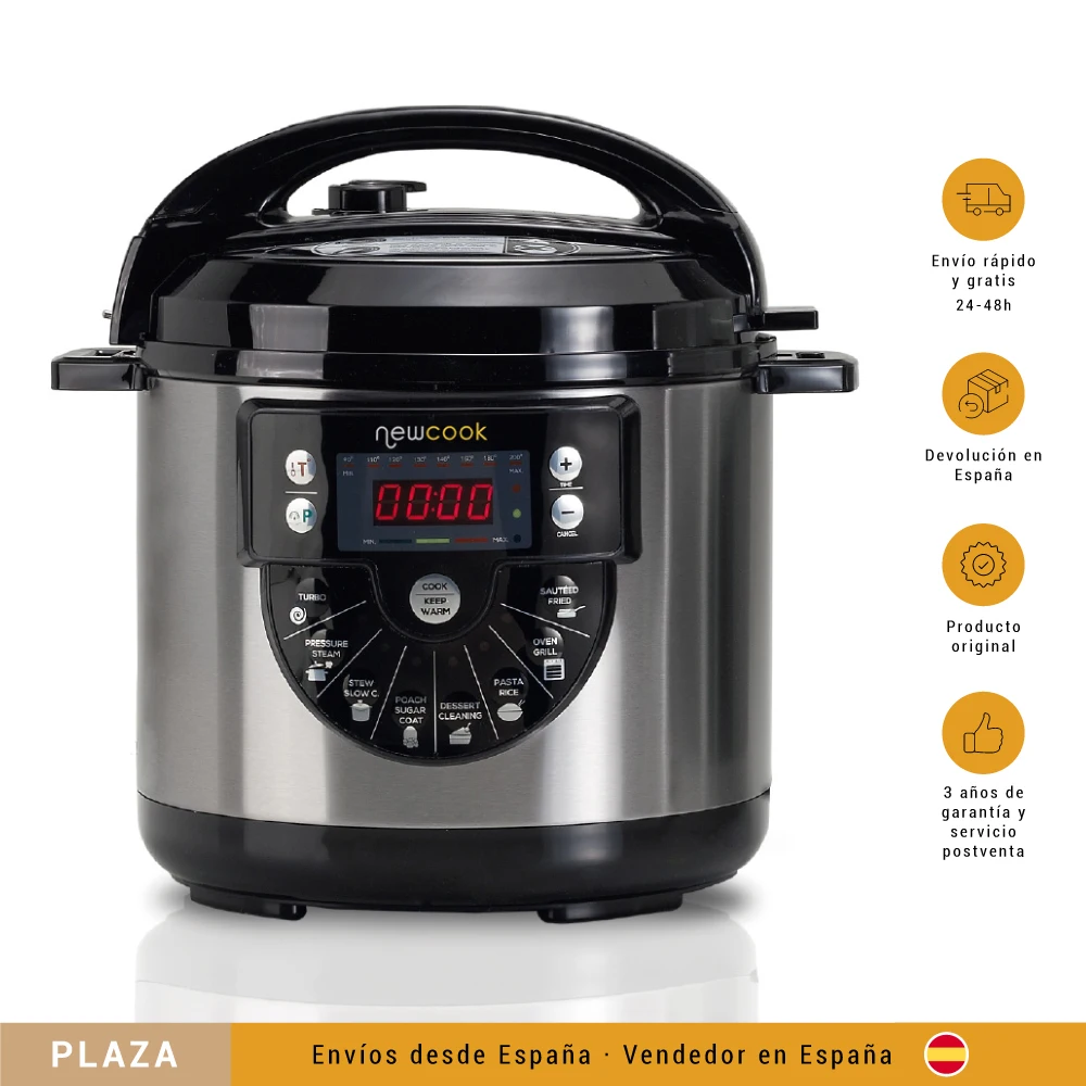 Newcook Black Delicious Programmable Pot, Voice Pressure Cooker, 15