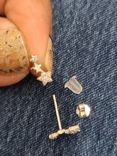 Pendientes de plata de ley 925 con forma de estrella para mujer, aretes de tuerca sencillos con combinación de estrella, temperamento, joyería para fiesta estudiantil
