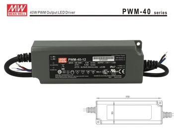 

Led power supply Meanwell PWM-40-12 dimmable 40W 12V IP67 Dimming 3 in 1 0-10V to 10V PWM Resistance