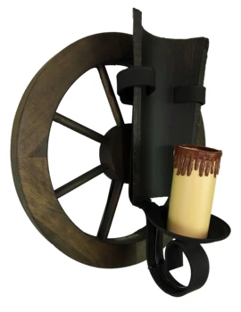 

Trolley wheel's rustic sconce 1 light with tile roofing