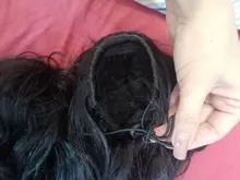 Coleta ondulada de cuerpo largo vigoroso para mujer, extensión de cabello sintético, Clip en peluca, cabello falso negro