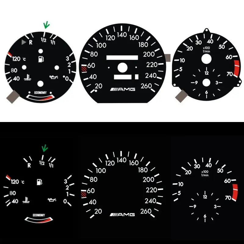 DASH O J L /F J L 260 KM with Fuel Economy for W124 W126 W201 190E EL