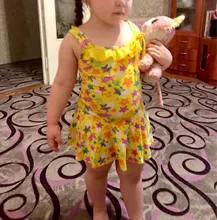 Traje de baño de una pieza para niñas, bañador con falda y estampado de flores, traje de baño para playa, ropa de primavera