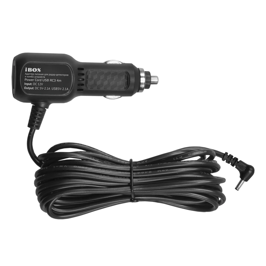 Кабель питания 12В для радар-детекторов и комбо-устройств iBOX Power Cord USB RС3 4m |