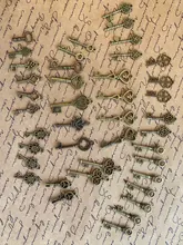 Dulce campana, 40 Uds., llaves pequeñas mezcladas, Vintage, bronce, Metal, aleación de Zinc, colgante encantador fabricación