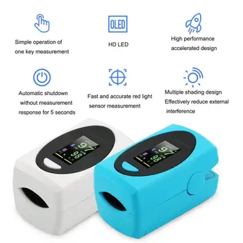 

Finger Clip Oximeter Blood Oxygen Saturation Meter Fingertip Oximeter Spo2 Monitor Portable Finger Pulse Health Care