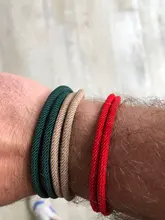 Pulseras de cuerda roja minimalistas para hombre, cierre magnético de acero inoxidable, doble hilo de Milán, negro