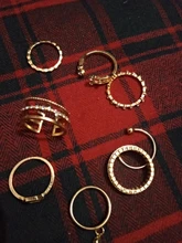 Tocona-Anillos de oro con piedras de cristal cuadradas brillantes para Mujer y hombre, Charms de estrellas geométricas, joyería para Mujer, venta al por mayor 9071