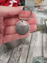 La abuela llavero de nombre personalizado, regalo de Nieto nieta nombre grabado de acero inoxidable Etiqueta de llave de coche para abuela Nana regalos