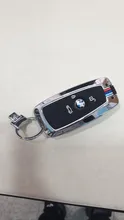 Aleación Galvanizada coche llave inteligente Fob caso de la cubierta de la piel para BMW Serie 3 4 5 320i 530i 550i F20 F21 F30 F31 F25 F01 F02 coche caso clave