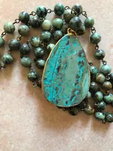 RH-Colgante precioso con piedras naturales para mujer, joyería Bohemia, collar, regalo