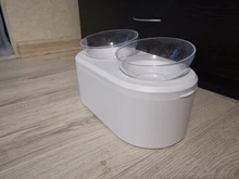 Dog-Bowls Stand Raised-Feeder-Container Water-Bowl-Product Pets-Food-Storage White 