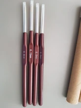 4 unids/lote aguja con gancho de ganchillo, Micro gancho para hacer trenzar rastas, herramientas para el cabello, 0,5 Mm, 0,6 Mm, 0,7 Mm, 0,8 Mm, mango liso