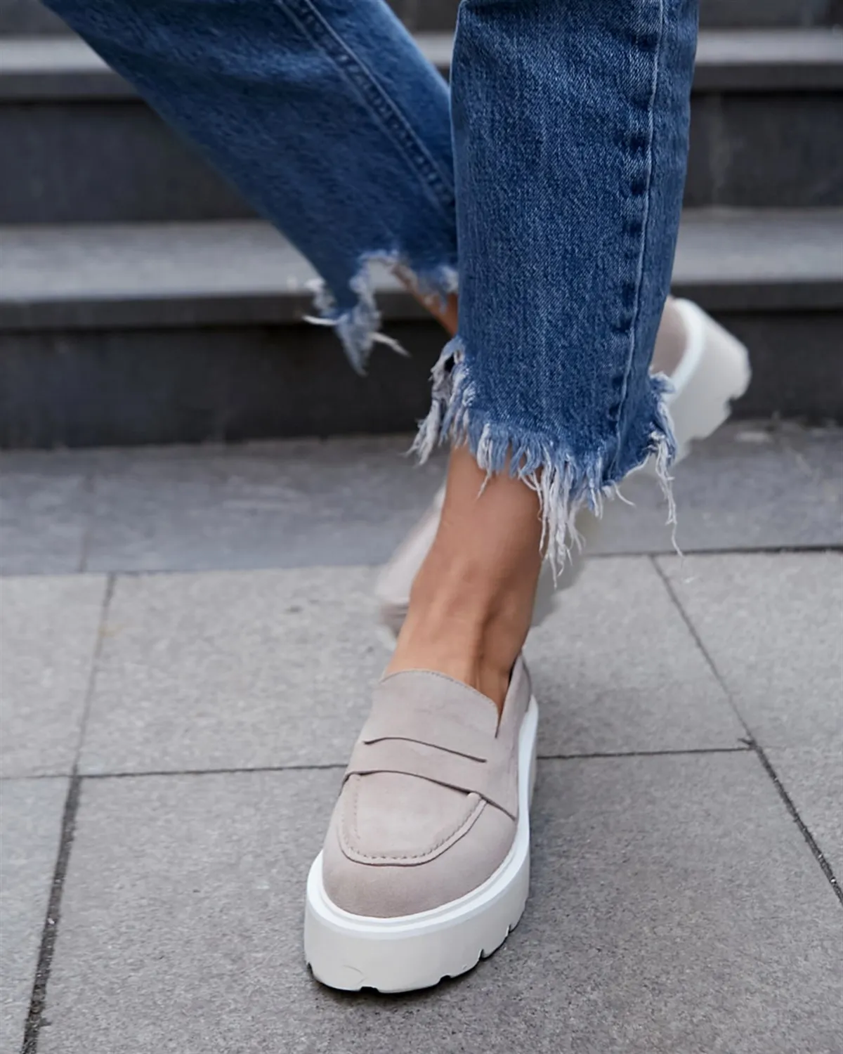 Mocasines gruesos piel de vaca auténtica para mujer, zapatos de plataforma con punta redonda, sin cordones, calzado de oficina, 36 41, primavera 2021 zapatillas mujer zapatos mujer zapatos planos zapatos de