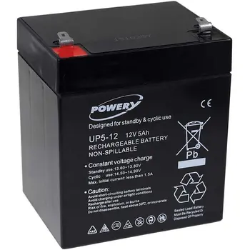 

Powery GEL Battery UP5-12 compatible with FIAMM Model FG20451 12V 5Ah
