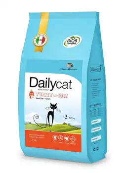 

Dailycat adult Turkey & Rice for cats Turkey/Rice-3 kg x 1 pc