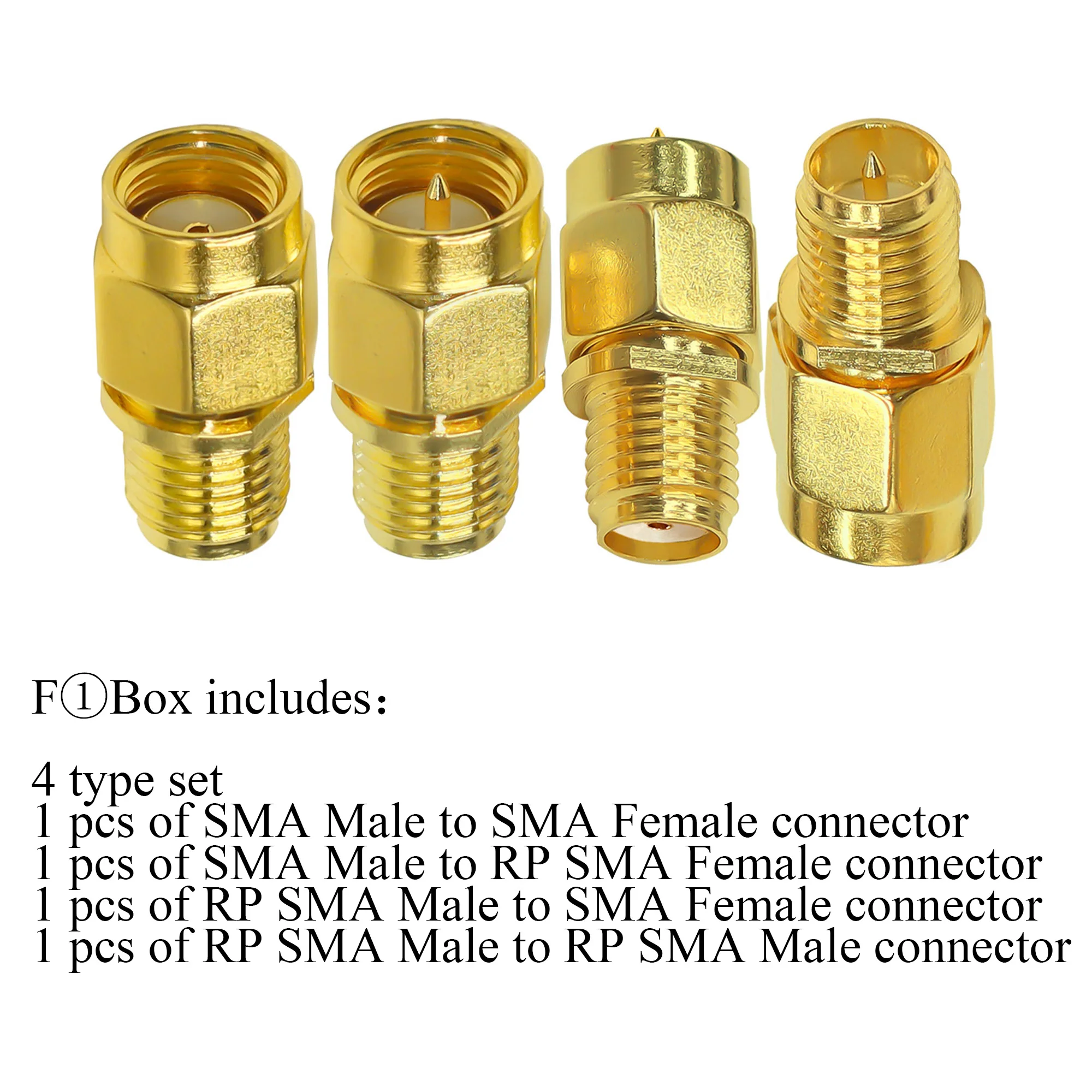 Lot/4pc 2pcs.lot SMA connecteur coaxial Kit SMA/RP-SMA mâle à RP-SMA/SMA femelle RF coaxial adaptateur SMA mâle à femelle convertisseur