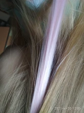 Lupu-extensiones de cabello sintético para niña, horquilla larga y lisa con un Chip en color arcoíris resaltado, para cabello falso