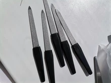 1or5 uds/negro Mango de Metal limas de uñas de doble cara fuerte borde manicura belleza y aseo pedicura para el cuidado de los pies herramientas