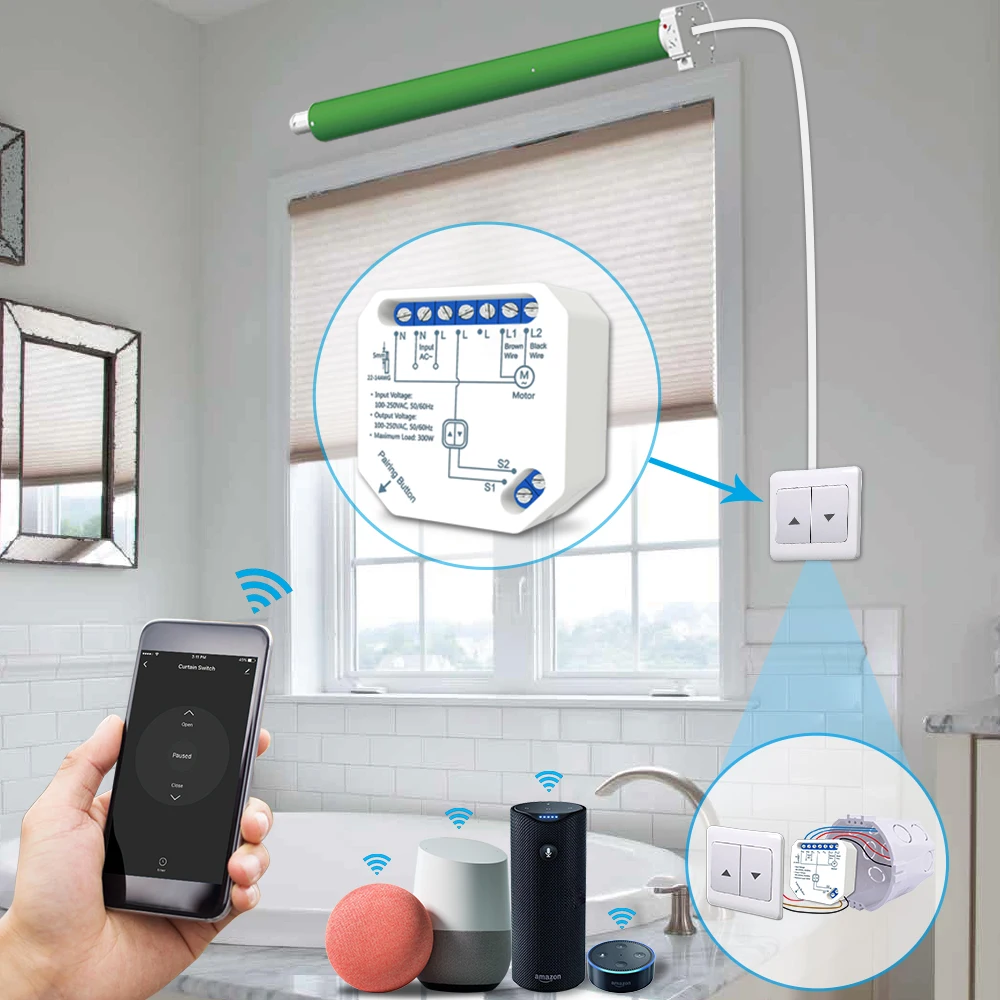Tuya Smart Life Wi-Fi модуль переключателя штор для рольставни слепой мотор умный дом Google дом Amazon Alexa Голосовое управление V2