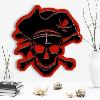 

Decorative Pirate Design Wooden Wall Clock-2