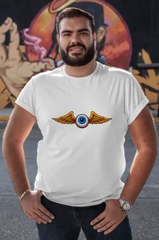 

Angemiel Wear Kantalı Eye White Men 'S Cotton Big Size T-Shirt