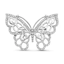 Серебряная брошь с фианитом Delta с060146